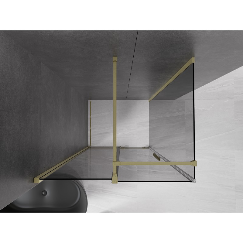 Mexen Velar kabina prysznicowa rozsuwana 120 x 90 cm, grafit, złota szczotkowana - 871-120-090-41-55