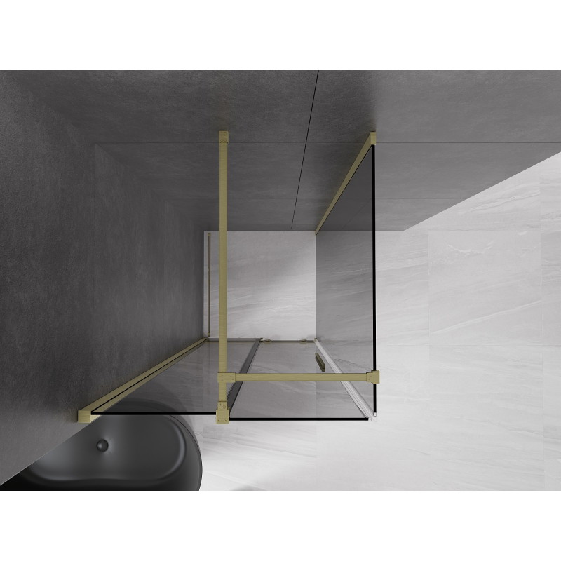 Mexen Velar kabina prysznicowa rozsuwana 120 x 120 cm, grafit, złota szczotkowana - 871-120-120-41-55