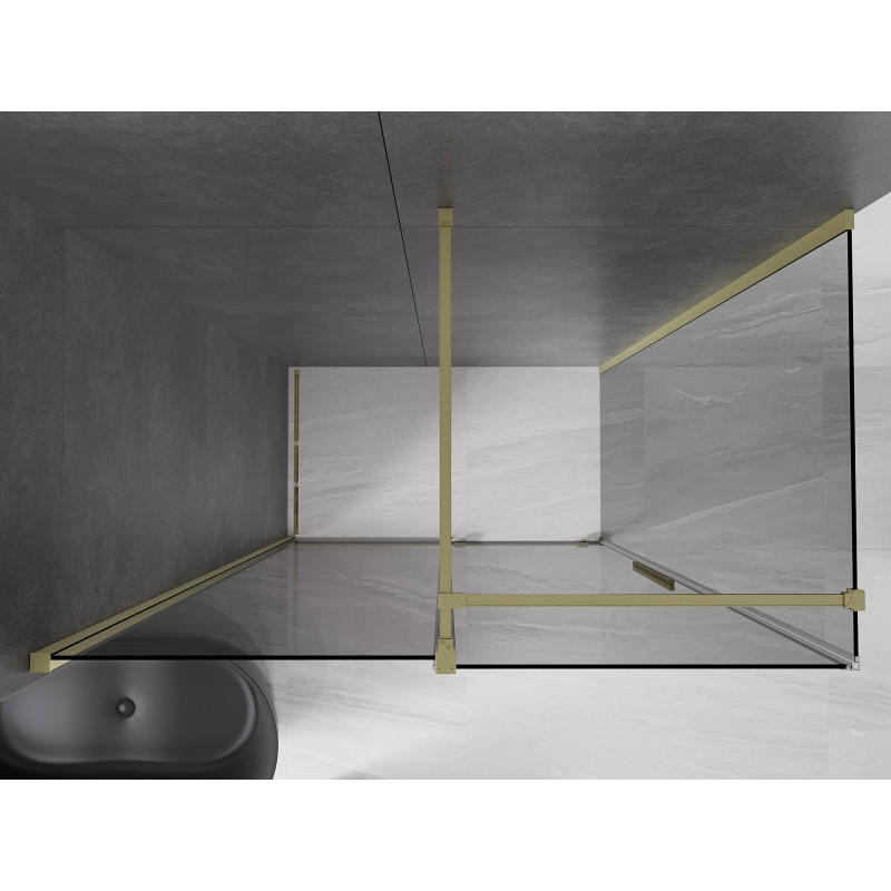 Mexen Velar kabina prysznicowa rozsuwana 150 x 80 cm, grafit, złota szczotkowana - 871-150-080-41-55