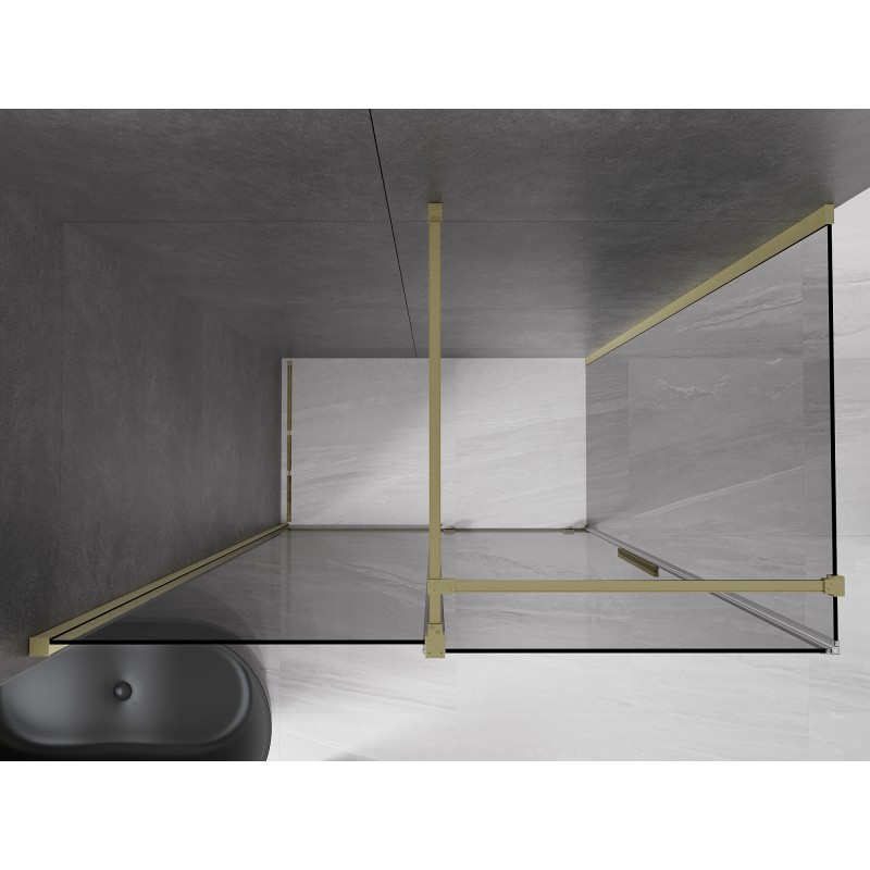 Mexen Velar kabina prysznicowa rozsuwana 140 x 70 cm, grafit, złota szczotkowana - 871-140-070-41-55