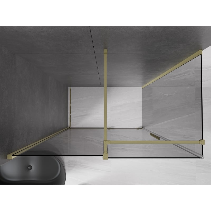 Mexen Velar kabina prysznicowa rozsuwana 150 x 90 cm, grafit, złota szczotkowana - 871-150-090-41-55
