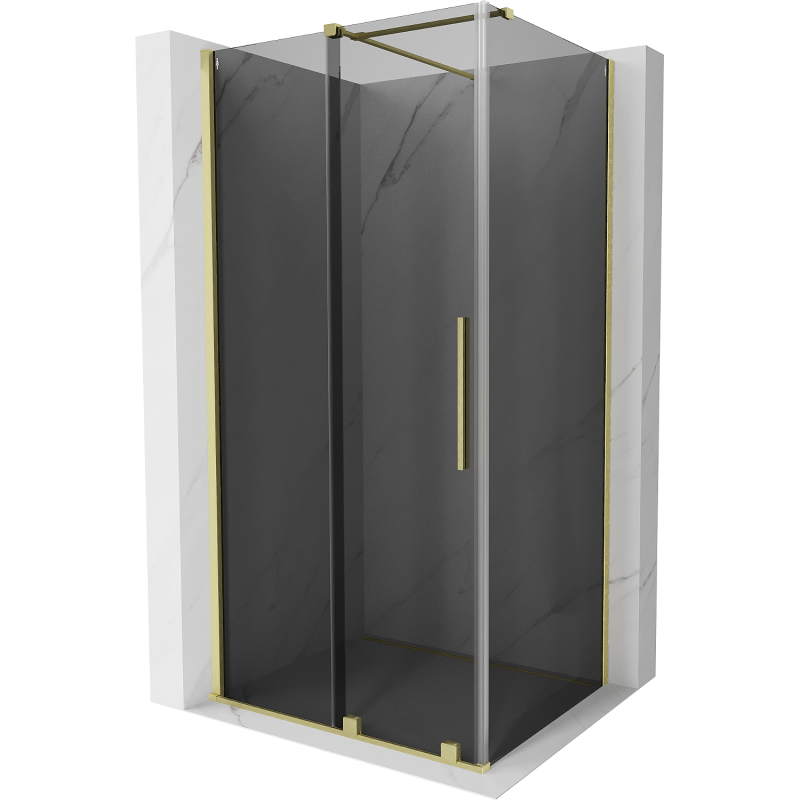 Mexen Velar kabina prysznicowa rozsuwana 130 x 85 cm, grafit, złota szczotkowana - 871-130-085-41-55