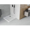 Mexen Flat brodzik kwadratowy slim 90 x 90 cm, biały, syfon czarny - 40109090B