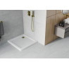 Mexen Flat brodzik kwadratowy slim 90 x 90 cm, biały, syfon złoty - 40109090G
