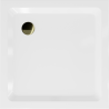 Mexen Flat brodzik kwadratowy slim 90 x 90 cm, biały, syfon złoty - 40109090G