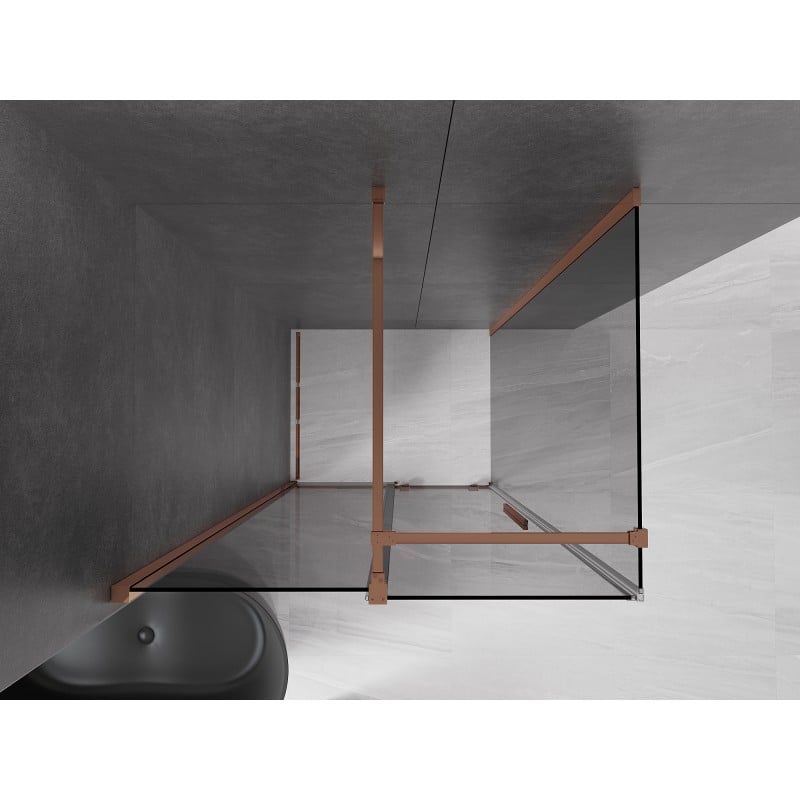 Mexen Velar kabina prysznicowa rozsuwana 120 x 70 cm, grafit, różowe złoto - 871-120-070-41-60
