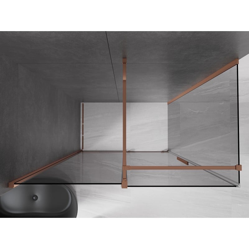 Mexen Velar kabina prysznicowa rozsuwana 130 x 70 cm, grafit, różowe złoto - 871-130-070-41-60