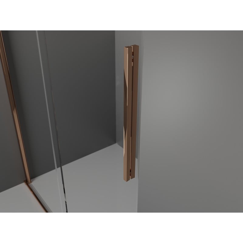 Mexen Velar kabina prysznicowa rozsuwana 130 x 75 cm, grafit, różowe złoto - 871-130-075-41-60