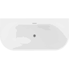Mexen Oval+ wanna wolnostojąca przyścienna 170 x 80 cm, biała, przelew gun metal - 52681708000-95