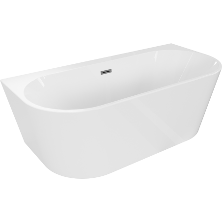 Mexen Oval+ wanna wolnostojąca przyścienna 170 x 80 cm, biała, przelew gun metal - 52681708000-95