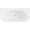 Mexen Oval+ wanna wolnostojąca przyścienna 170 x 80 cm, biała, przelew nikiel szczotkowany - 52681708000-97