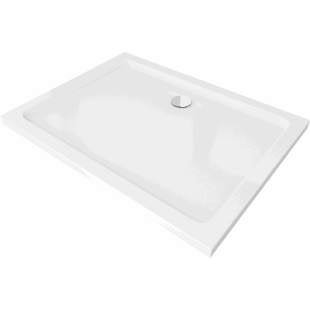Mexen Flat brodzik prostokątny slim 130 x 90 cm, biały, syfon chrom - 40109013