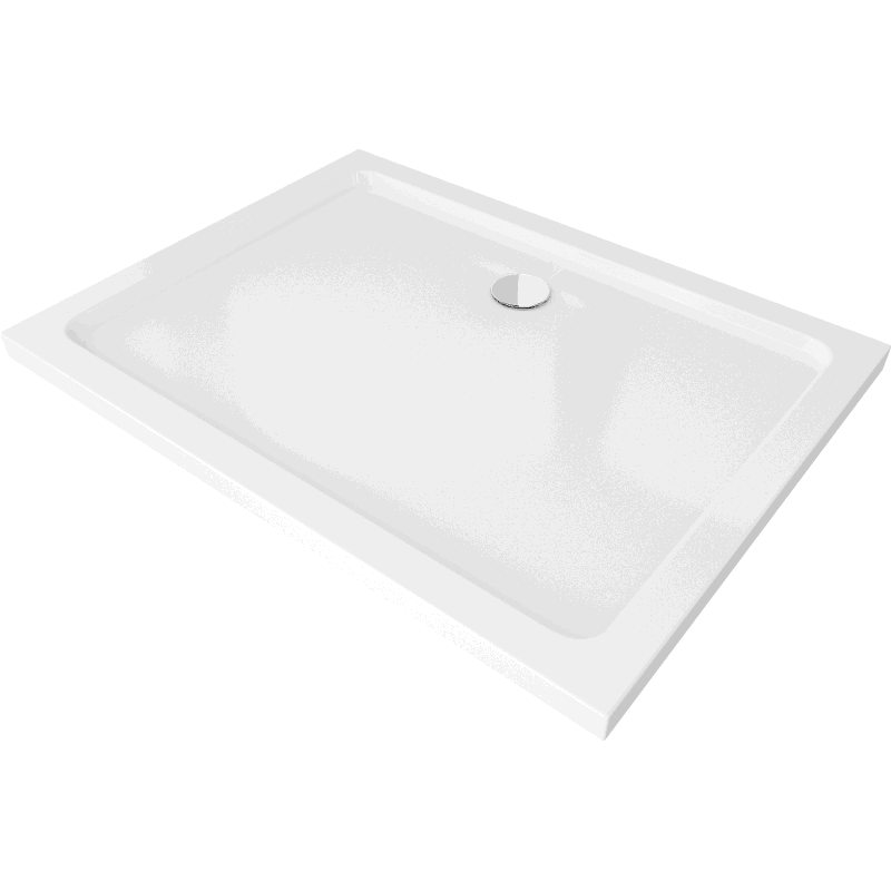 Mexen Flat brodzik prostokątny slim 110 x 80 cm, biały, syfon chrom - 40108011