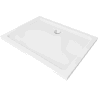 Mexen Flat brodzik prostokątny slim 90 x 80 cm, biały, syfon chrom - 40108090