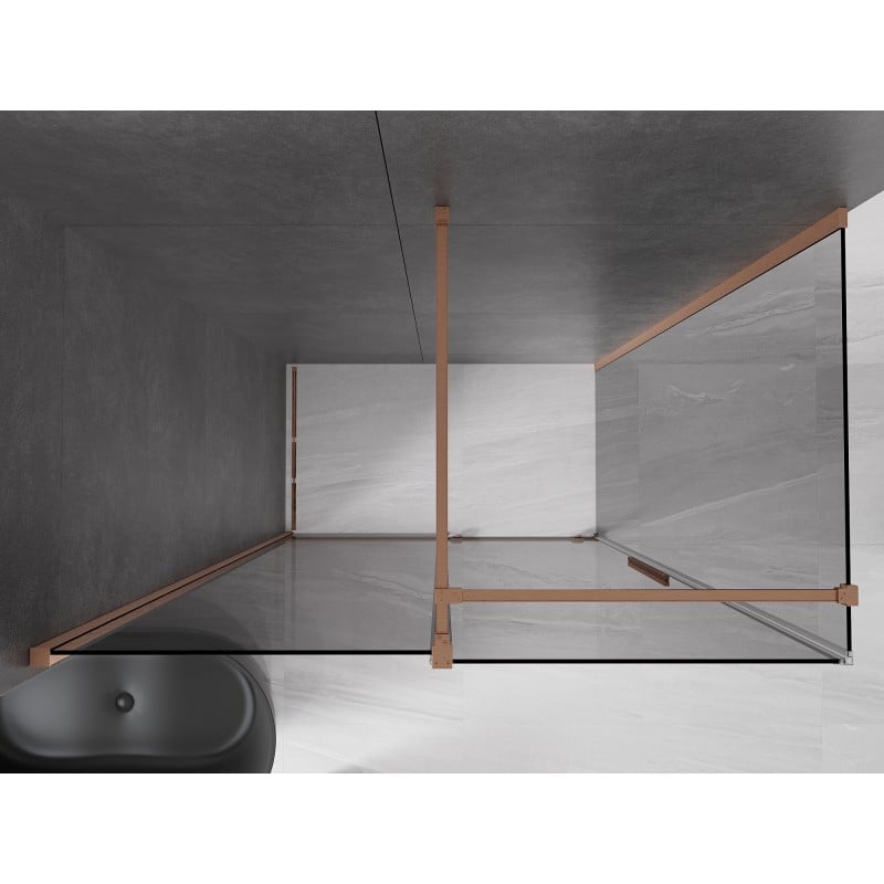 Mexen Velar kabina prysznicowa rozsuwana 150 x 85 cm, grafit, miedź szczotkowana - 871-150-085-41-65