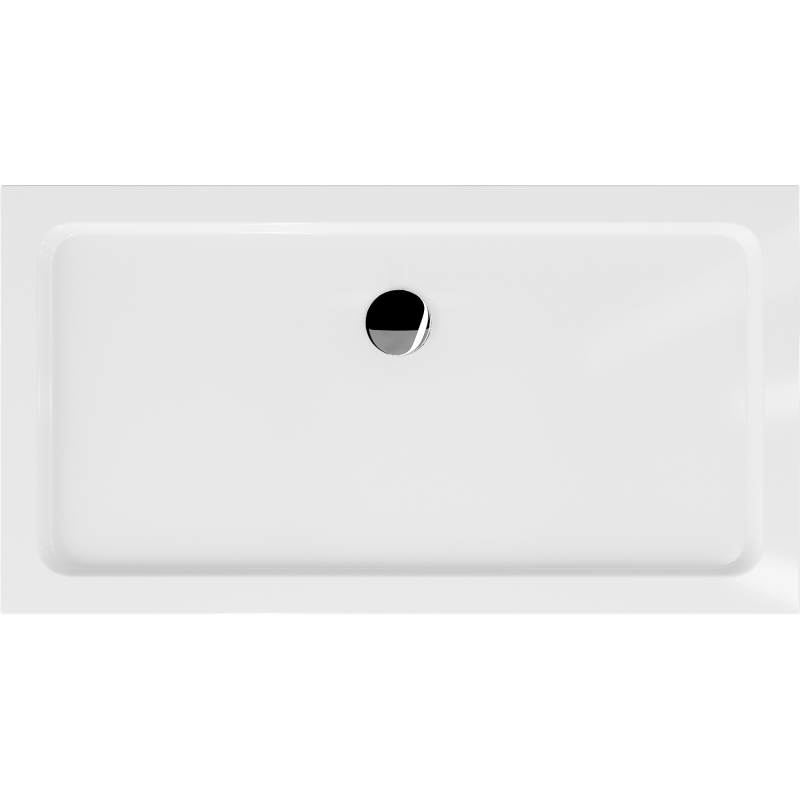 Mexen Flat brodzik prostokątny slim 130 x 70 cm, biały, syfon chrom - 40107013