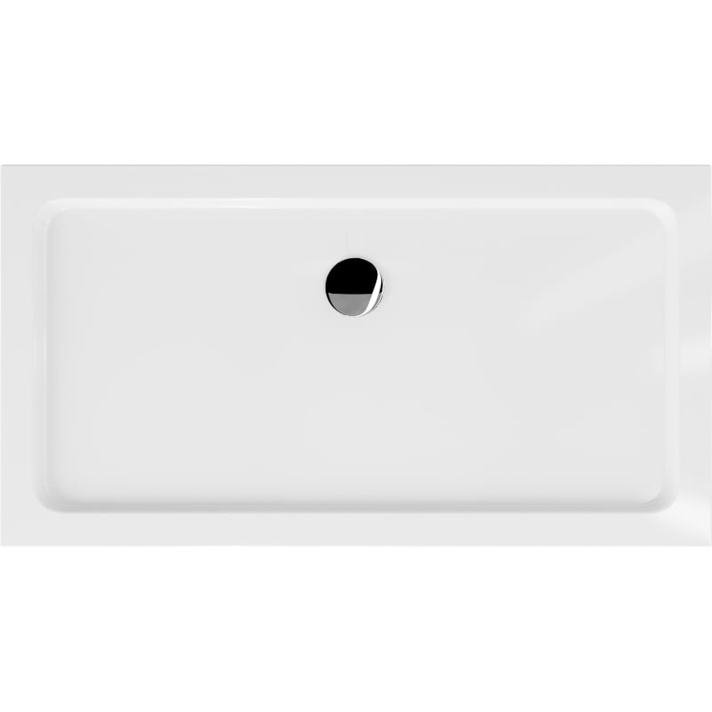 Mexen Flat brodzik prostokątny slim 140 x 70 cm, biały , syfon chrom - 40107014