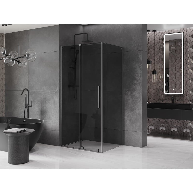 Mexen Velar kabina prysznicowa rozsuwana 120 x 90 cm, grafit, gun gray szczotkowany - 871-120-090-41-66