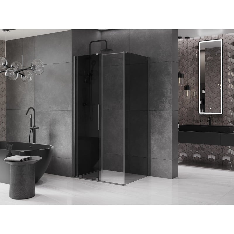 Mexen Velar kabina prysznicowa rozsuwana 110 x 120 cm, grafit, gun gray szczotkowany - 871-110-120-41-66