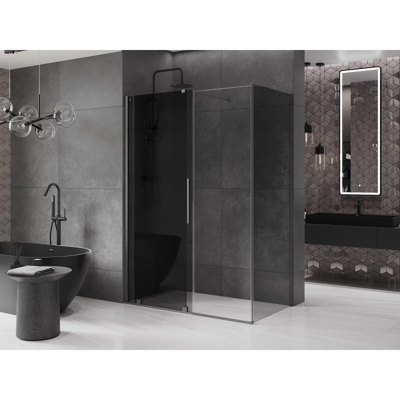 Mexen Velar kabina prysznicowa rozsuwana 130 x 75 cm, grafit, gun gray szczotkowany - 871-130-075-41-66