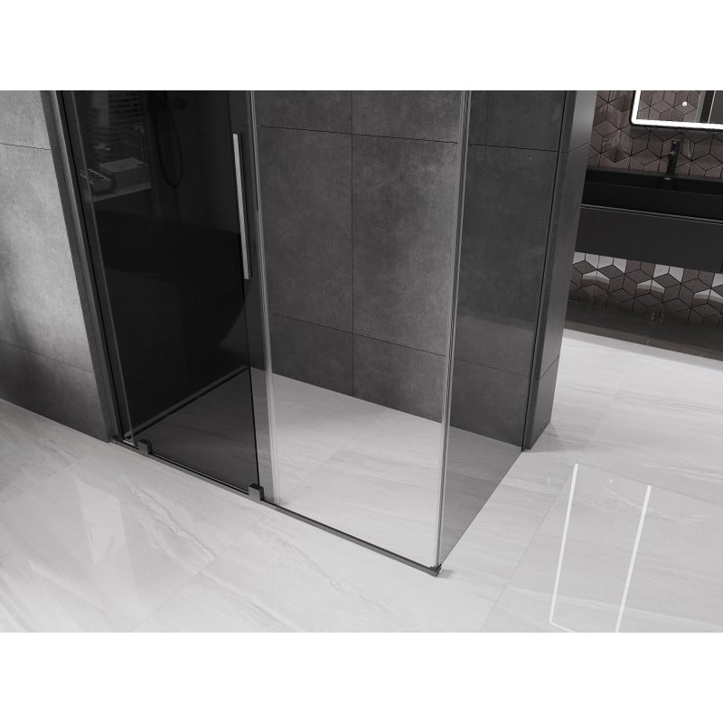 Mexen Velar kabina prysznicowa rozsuwana 130 x 75 cm, grafit, gun gray szczotkowany - 871-130-075-41-66