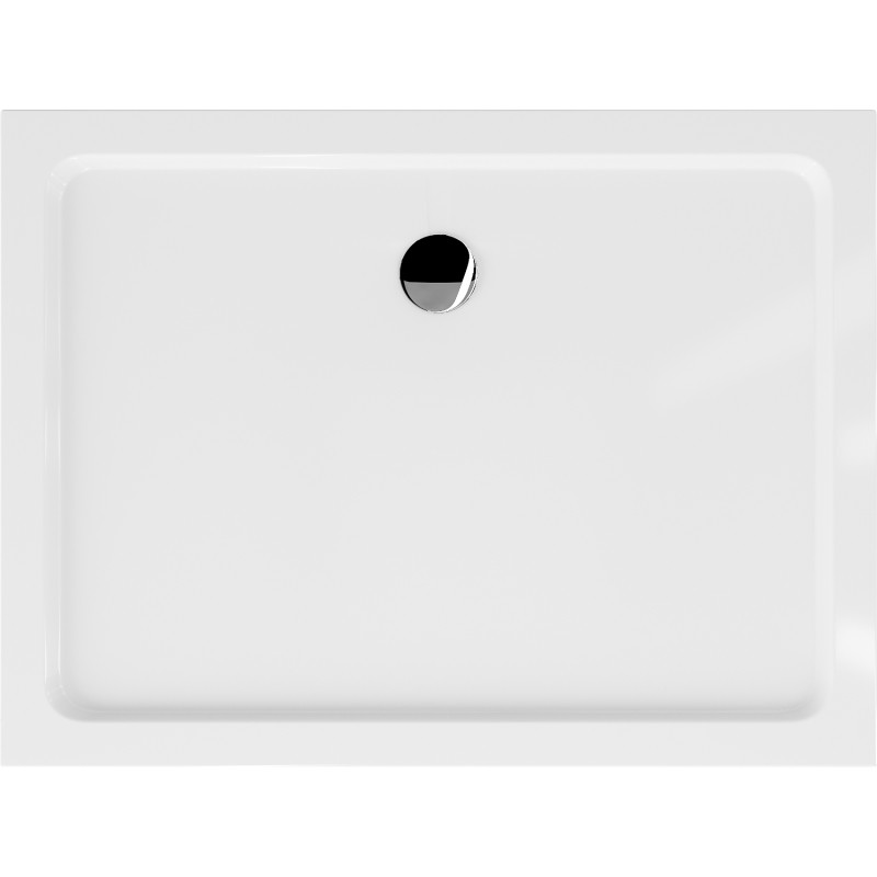 Mexen Flat brodzik prostokątny slim 140 x 100 cm, biały, syfon chrom - 40101014