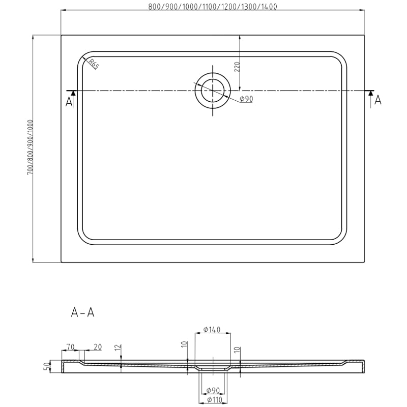 Mexen Flat brodzik prostokątny slim 120 x 100 cm, biały, syfon chrom - 40101012