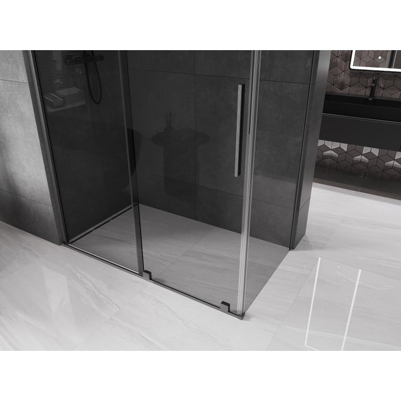 Mexen Velar kabina prysznicowa rozsuwana 160 x 90 cm, grafit, gun gray szczotkowany - 871-160-090-41-66