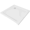 Mexen Flat brodzik kwadratowy slim 80 x 80 cm, biały, syfon chrom - 40108080