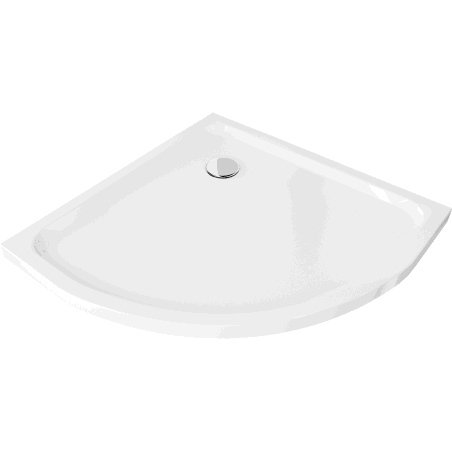 Mexen Flat brodzik półokrągły slim 70 x 70 cm, biały, syfon chrom - 41107070
