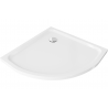 Mexen Flat brodzik półokrągły slim 70 x 70 cm, biały, syfon chrom - 41107070