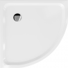Mexen Flat brodzik półokrągły slim 80 x 80 cm, biały, syfon chrom - 41108080