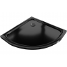 Mexen Flat brodzik półokrągły slim 80 x 80 cm, czarny, syfon czarny - 41708080B