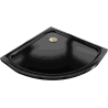 Mexen Flat brodzik półokrągły slim 90 x 90 cm, czarny, syfon złoty - 41709090G
