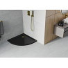 Mexen Flat brodzik półokrągły slim 80 x 80 cm, czarny, syfon złoty - 41708080G