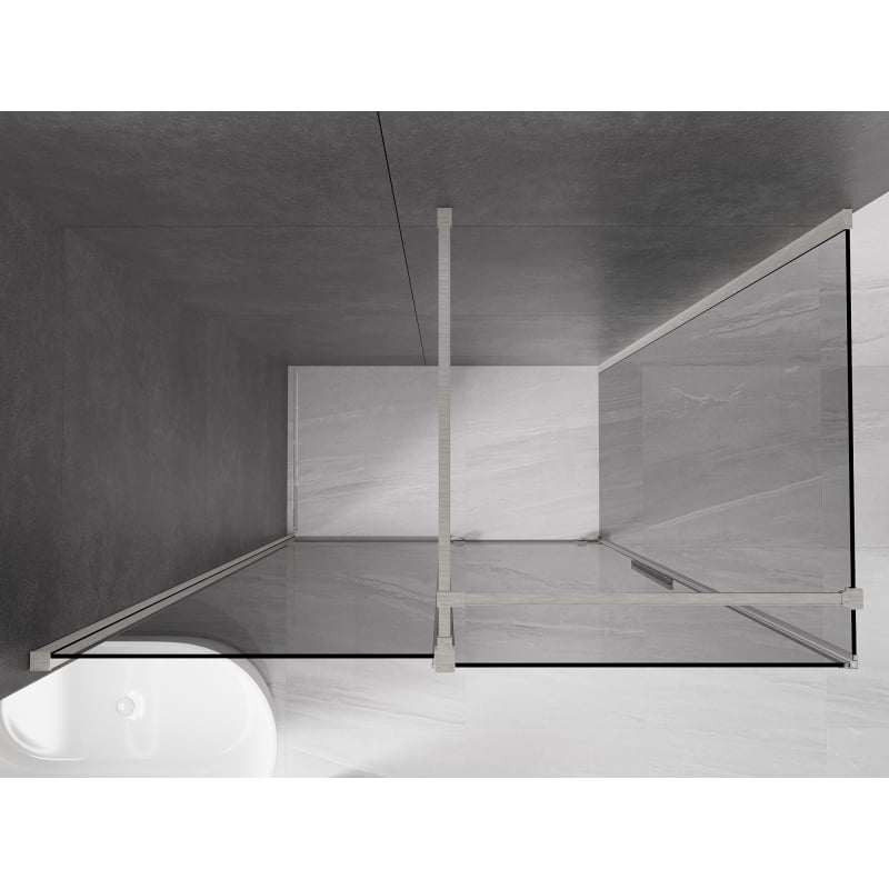 Mexen Velar kabina prysznicowa rozsuwana 150 x 80 cm, grafit, nikiel szczotkowany - 871-150-080-41-97