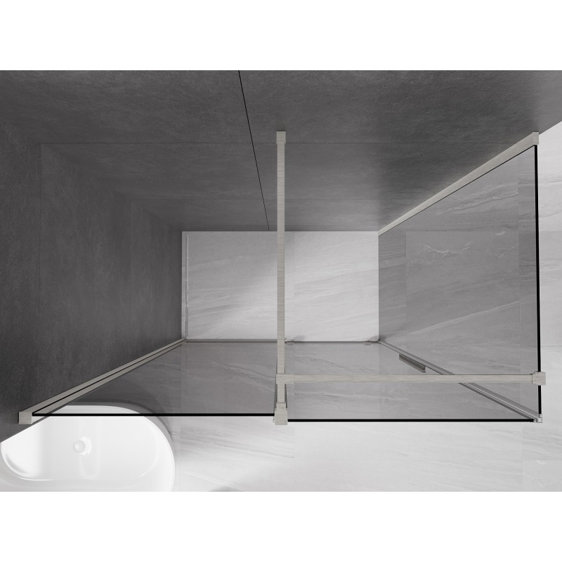 Mexen Velar kabina prysznicowa rozsuwana 150 x 90 cm, grafit, nikiel szczotkowany - 871-150-090-41-97