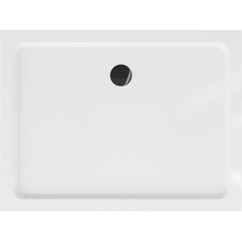 Mexen Flat brodzik prostokątny slim 110 x 70 cm, biały, syfon czarny - 40107011B