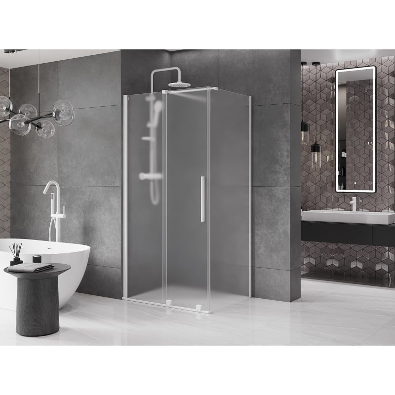 Mexen Velar kabina prysznicowa rozsuwana 110 x 75 cm, szron, biała - 871-110-075-31-20