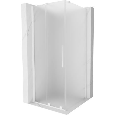 Mexen Velar kabina prysznicowa rozsuwana 100 x 100 cm, szron, biała - 871-100-100-31-20