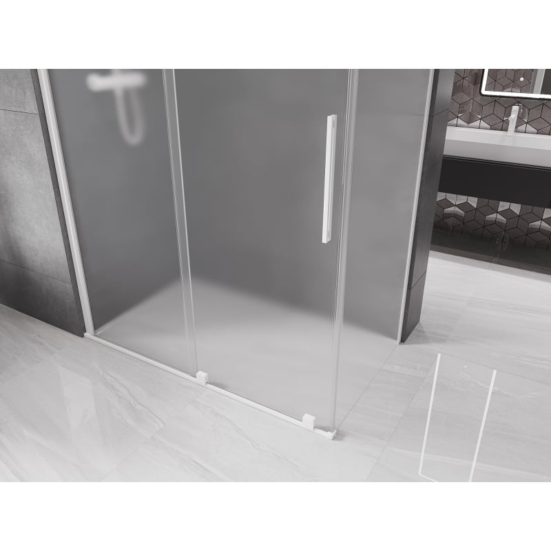 Mexen Velar kabina prysznicowa rozsuwana 140 x 80 cm, szron, biała - 871-140-080-31-20