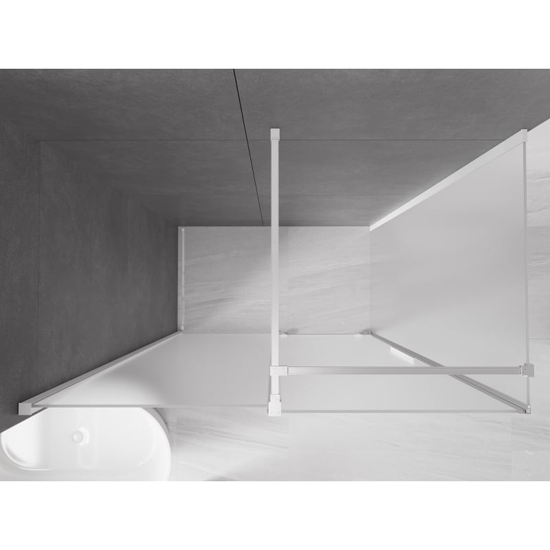Mexen Velar kabina prysznicowa rozsuwana 140 x 80 cm, szron, biała - 871-140-080-31-20