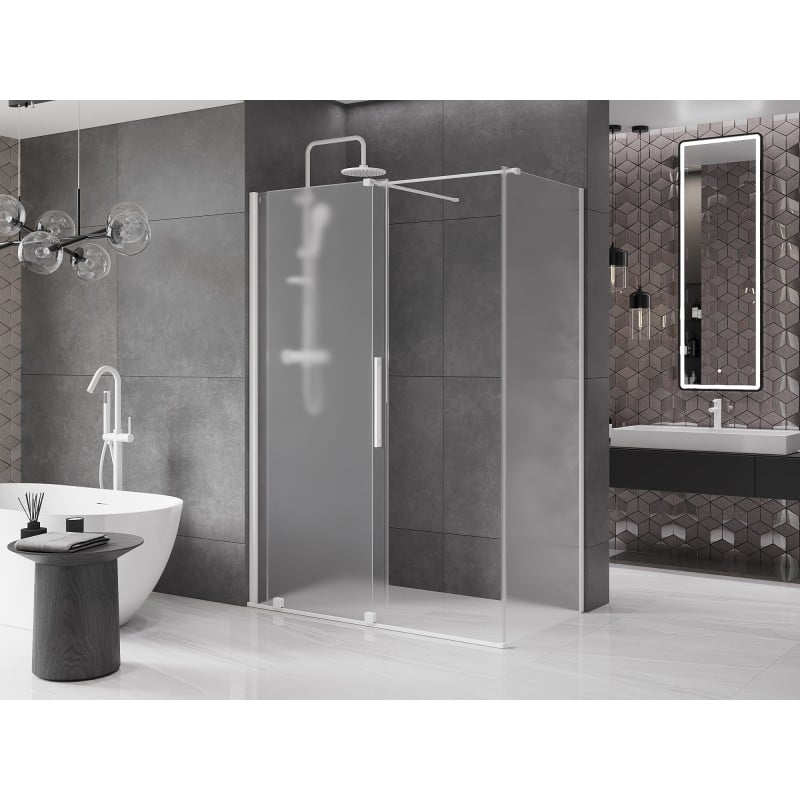 Mexen Velar kabina prysznicowa rozsuwana 160 x 100 cm, szron, biała - 871-160-100-31-20