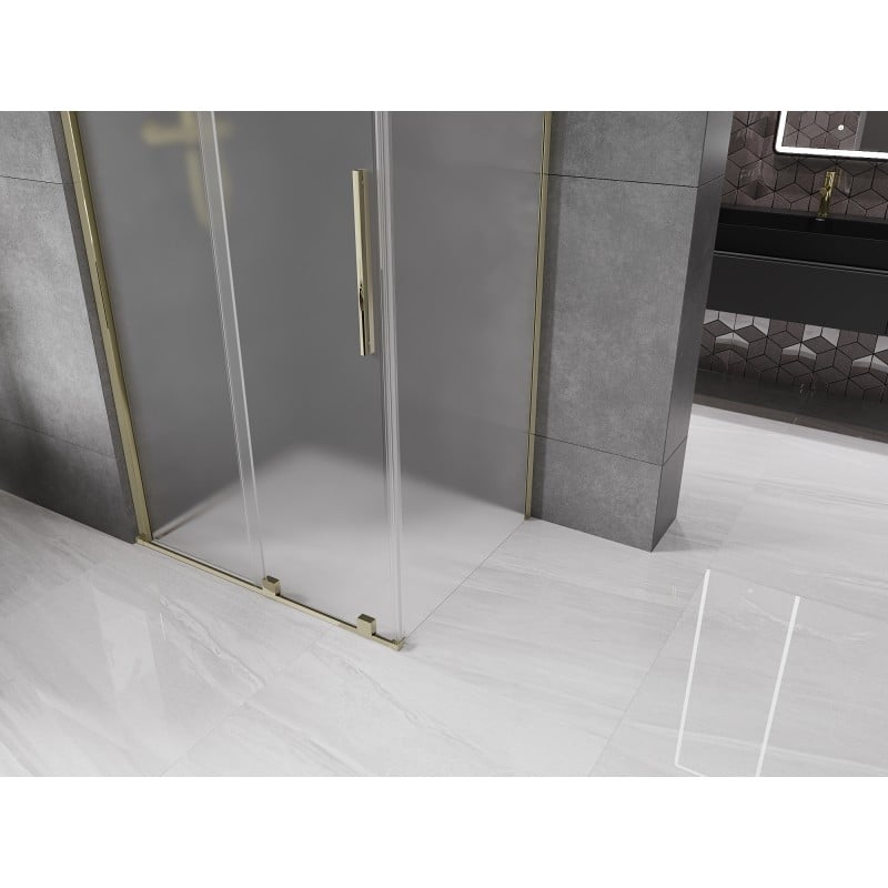 Mexen Velar kabina prysznicowa rozsuwana 90 x 75 cm, szron, złota - 871-090-075-31-50