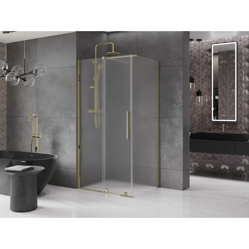 Mexen Velar kabina prysznicowa rozsuwana 100 x 80 cm, szron, złota - 871-100-080-31-50