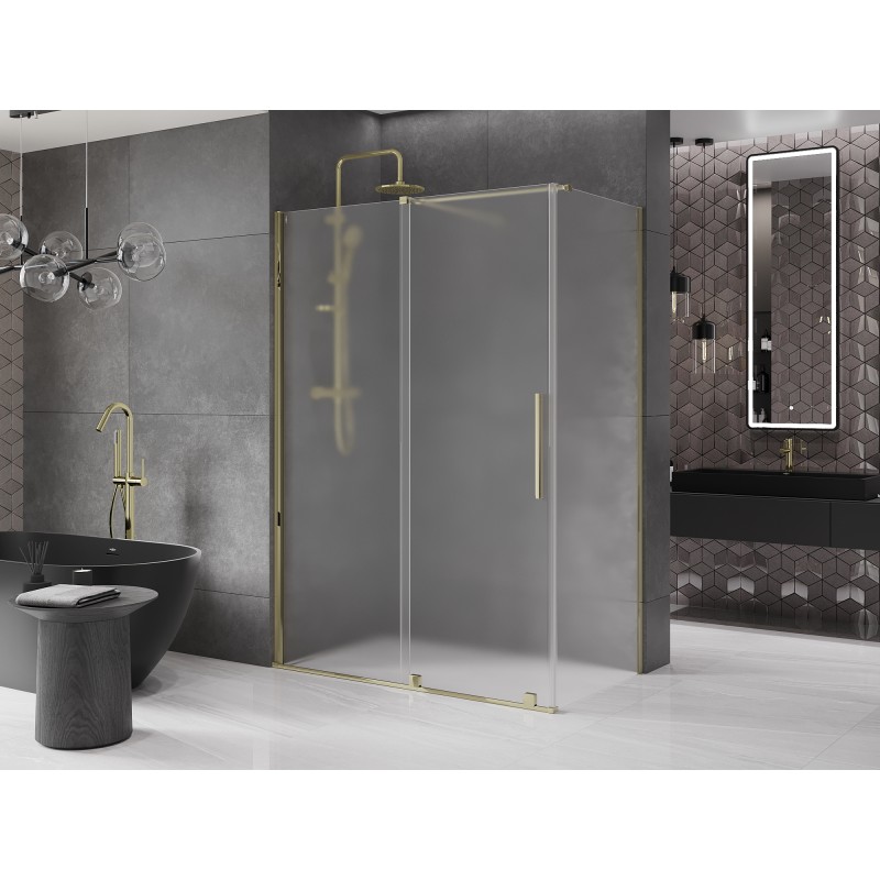 Mexen Velar kabina prysznicowa rozsuwana 150 x 80 cm, szron, złota - 871-150-080-31-50
