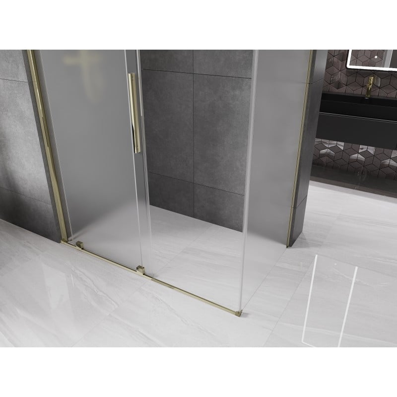 Mexen Velar kabina prysznicowa rozsuwana 150 x 80 cm, szron, złota - 871-150-080-31-50