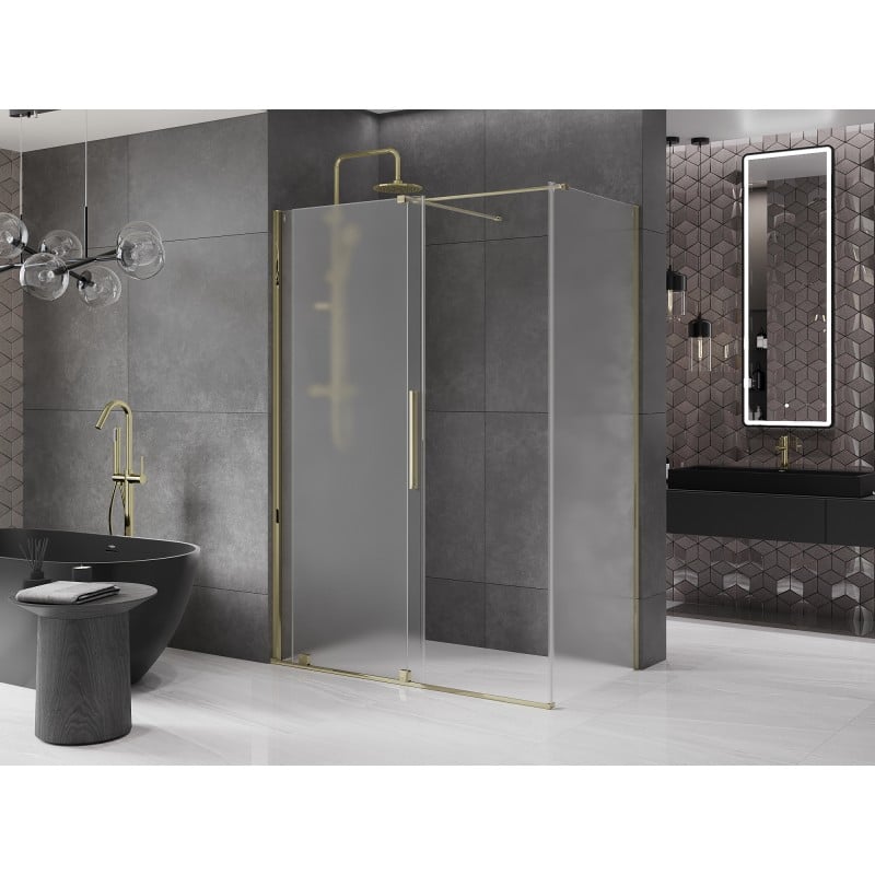 Mexen Velar kabina prysznicowa rozsuwana 150 x 70 cm, szron, złota - 871-150-070-31-50