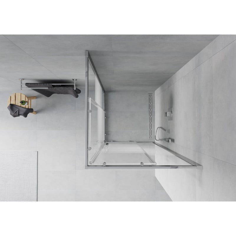 Mexen Rio kabina prysznicowa kwadratowa 80 x 80 cm, białe pasy, chrom - 860-080-080-01-20