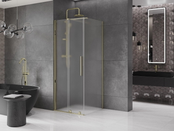 Mexen Velar kabina prysznicowa rozsuwana 90 x 90 cm, szron, złota - 871-090-090-31-50